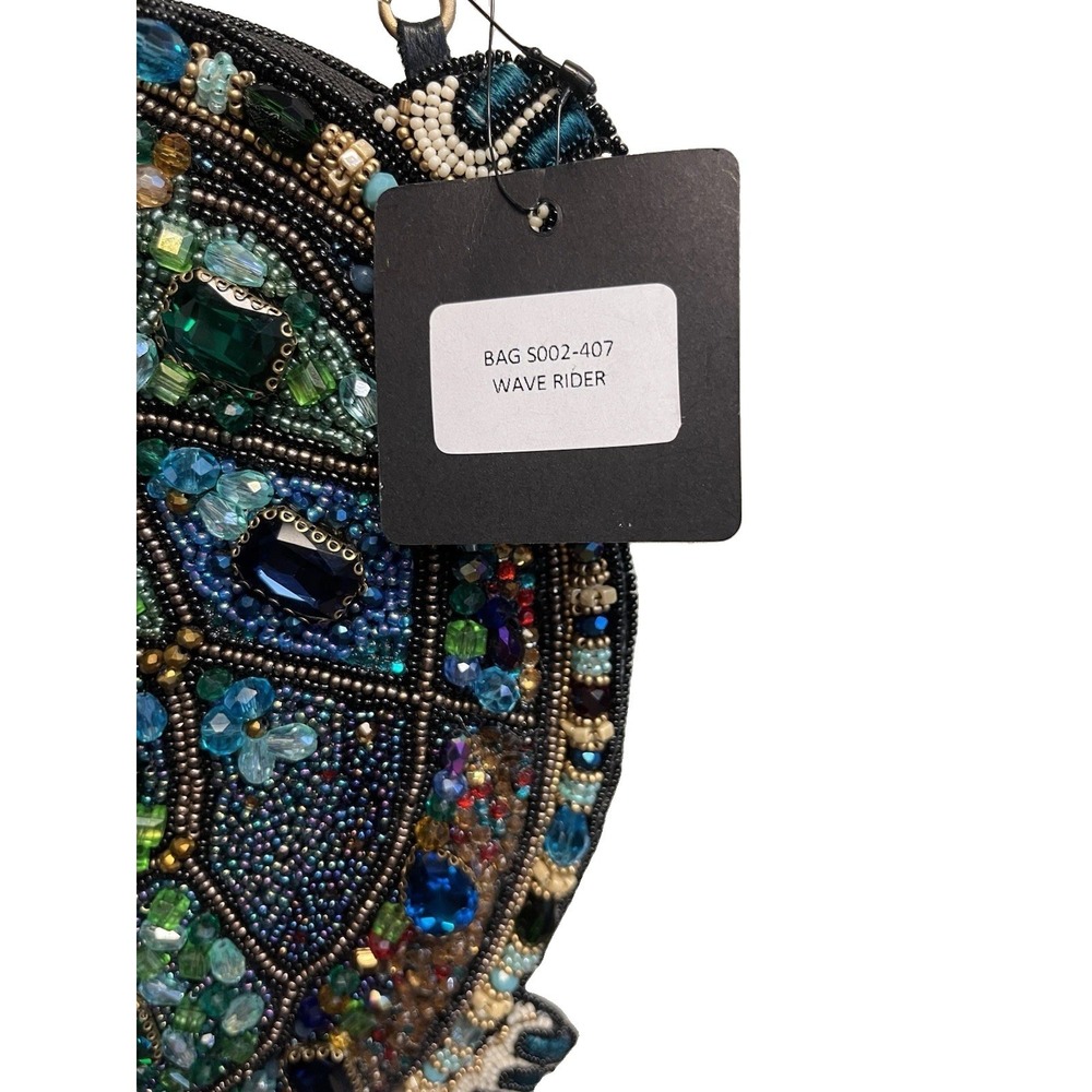 Mary Frances Wave Rider Turtle Crossbody Bag Beaded Jeweled S002-407 NWT - Picture 3 of 4